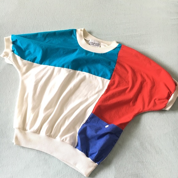 Vintage Tops - 80’s Color Block batwing tee